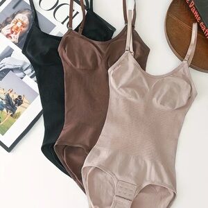 Stylish Women's Bodysuit Trio - Black, Brown, and Cream